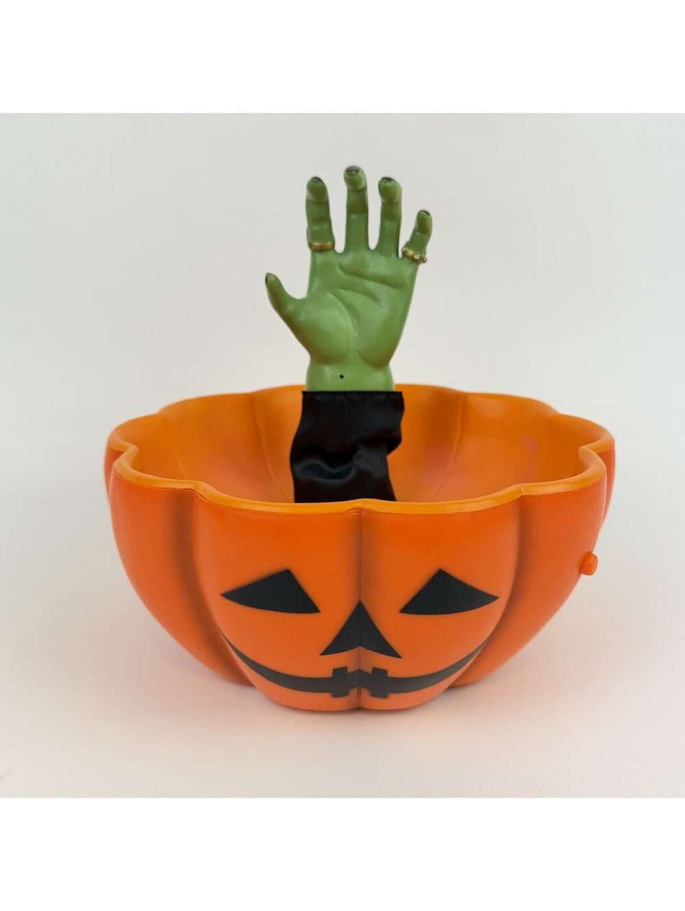 Gemmy Animated Witches Hand Halloween Pumpkin Candy Bowl Works